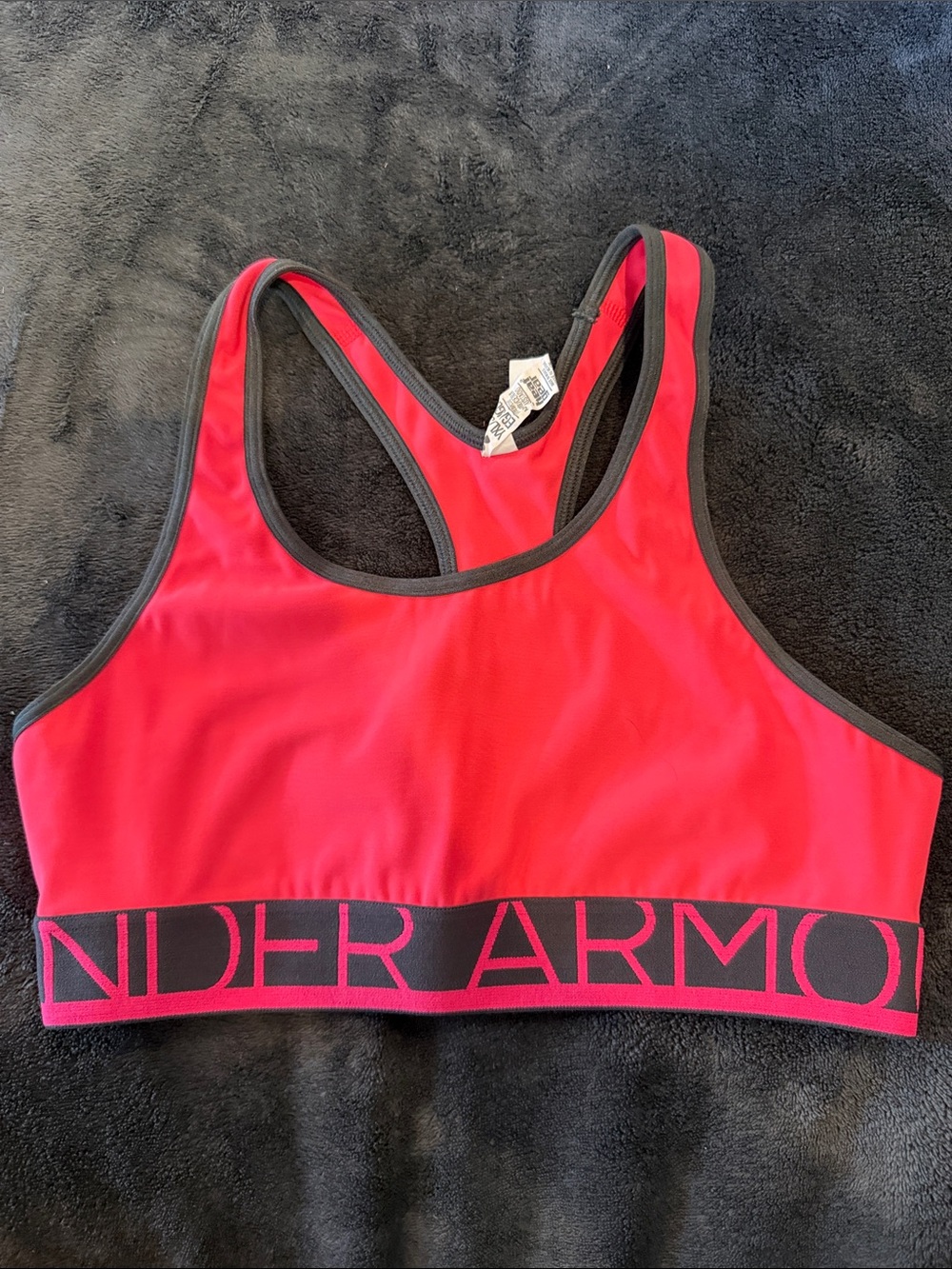 Under Armour Pink and Black Racerback Sports Bra